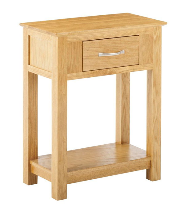 York Solid Oak Console Table - Click Image to Close